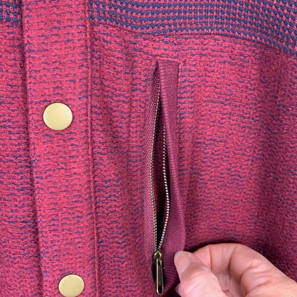 CARBON 2 COLBALT Men's MED Burgundy Purple Snap Button Shirt Jacket - Picture 9 of 12